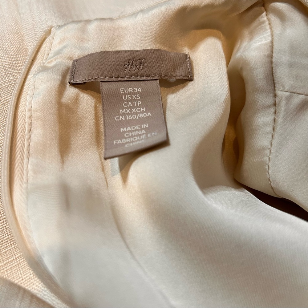 H&M Cream Mini Dress with Short Sleeves - Size XS - Picture 9 of 10